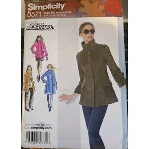 Simplicity 0571 Sizes R5 14-22 Plus Size Coat Two Lengths Project Runway